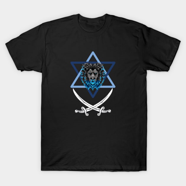 Lion Iron Swords T-Shirt by O.M design